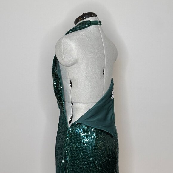 Halston Tova Sequin Cowl Neck Gown - Picture 6 of 12